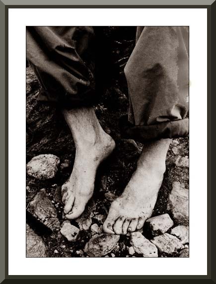 Resting sore feet Croagh Patrick